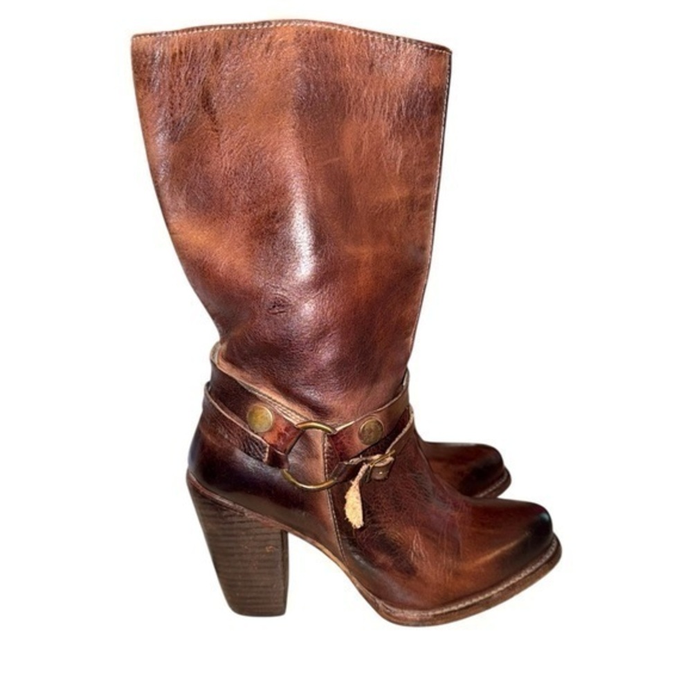 ▶️ Bed Stu ◀️ Cobbler Series Teak Leather Boots Harness Heel size 7.5